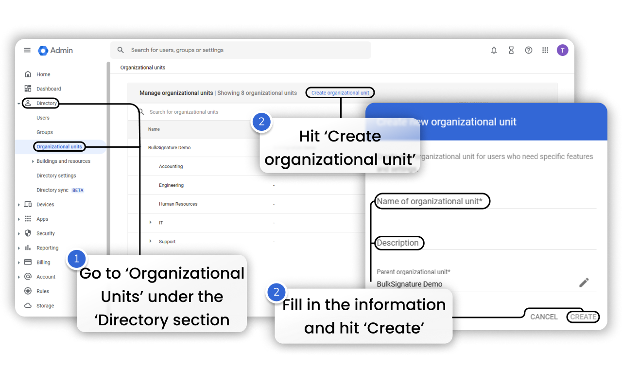 How to create a new organizational unit in Google Workspace