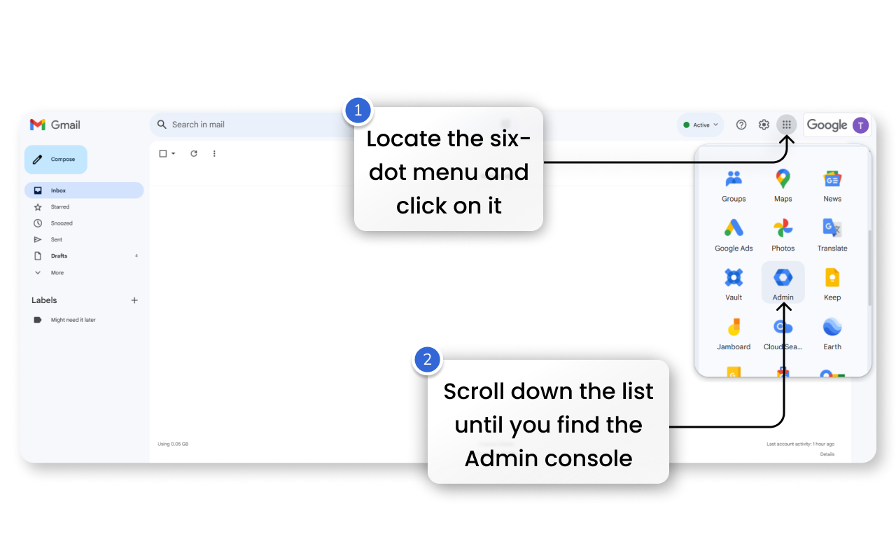 How to access Google Admin Console and Google Groups from your Gmail