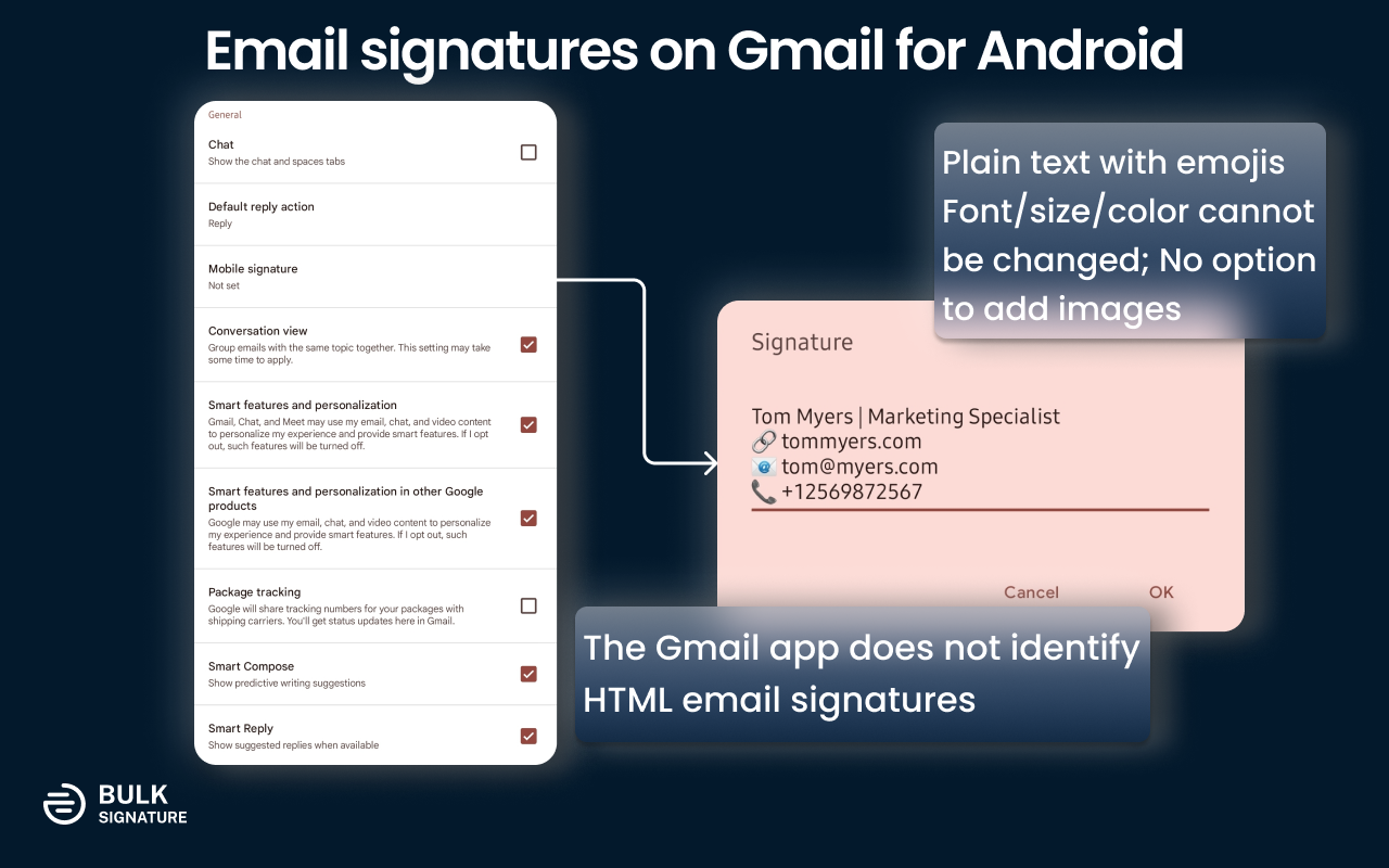 How to use plain-text email signatures